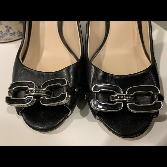 Coach black leather wedge shoes - Picture 5 of 7